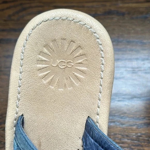 Ugg wedge sandals size 7 blue slip on sandals non slip - Picture 4 of 5